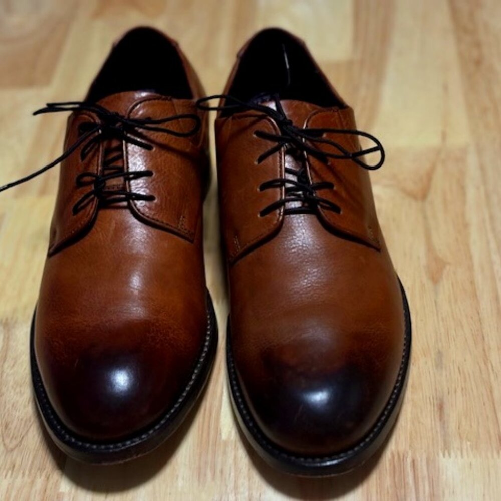 Johnston & Murphy Tan Leather Derby Dress Shoes - Gently Used (US Size 9)